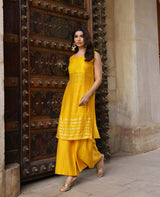 Raya Yellow Jacquard Coord Set